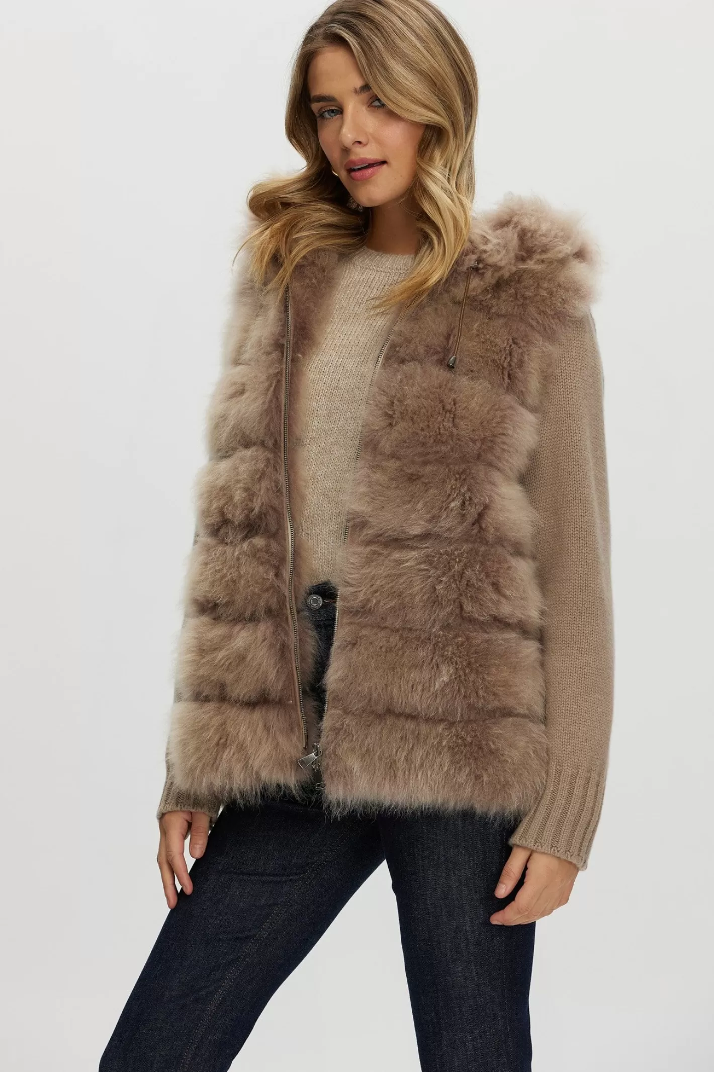 Women GORSKI Montreal Select Cashmere Goat Parka With Loro Piana Cashmere Sleeves And Back