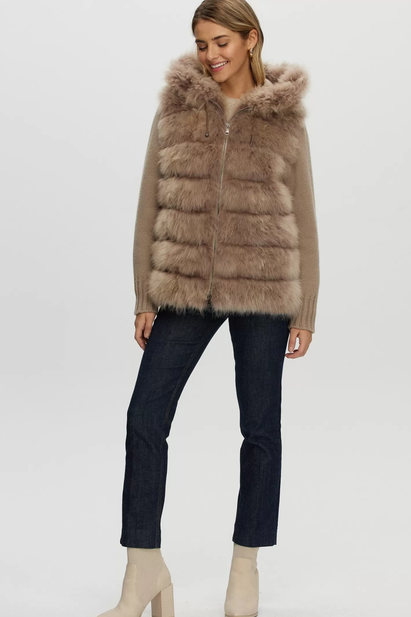 Women GORSKI Montreal Select Cashmere Goat Parka With Loro Piana Cashmere Sleeves And Back