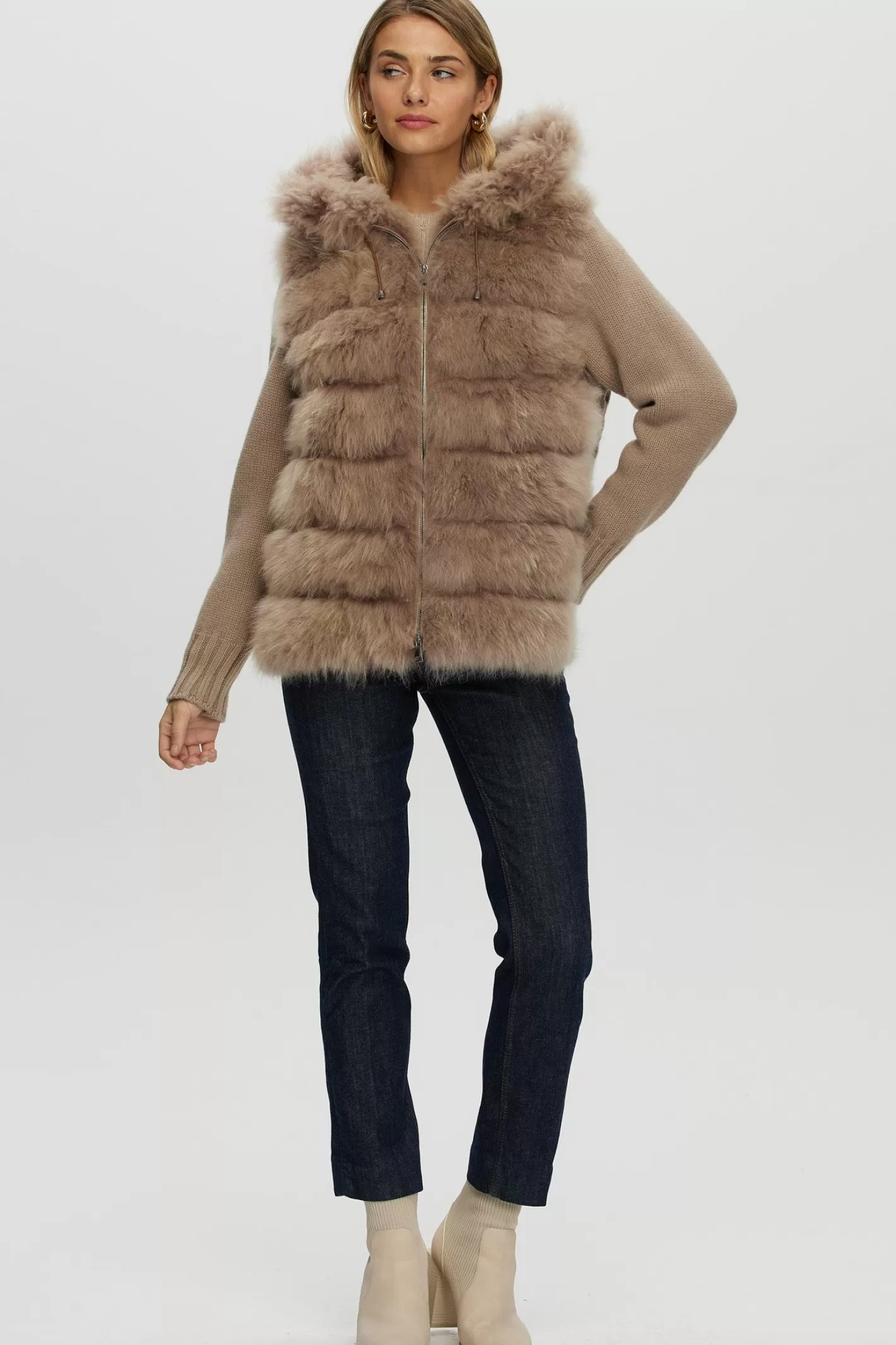 Women GORSKI Montreal Select Cashmere Goat Parka With Loro Piana Cashmere Sleeves And Back