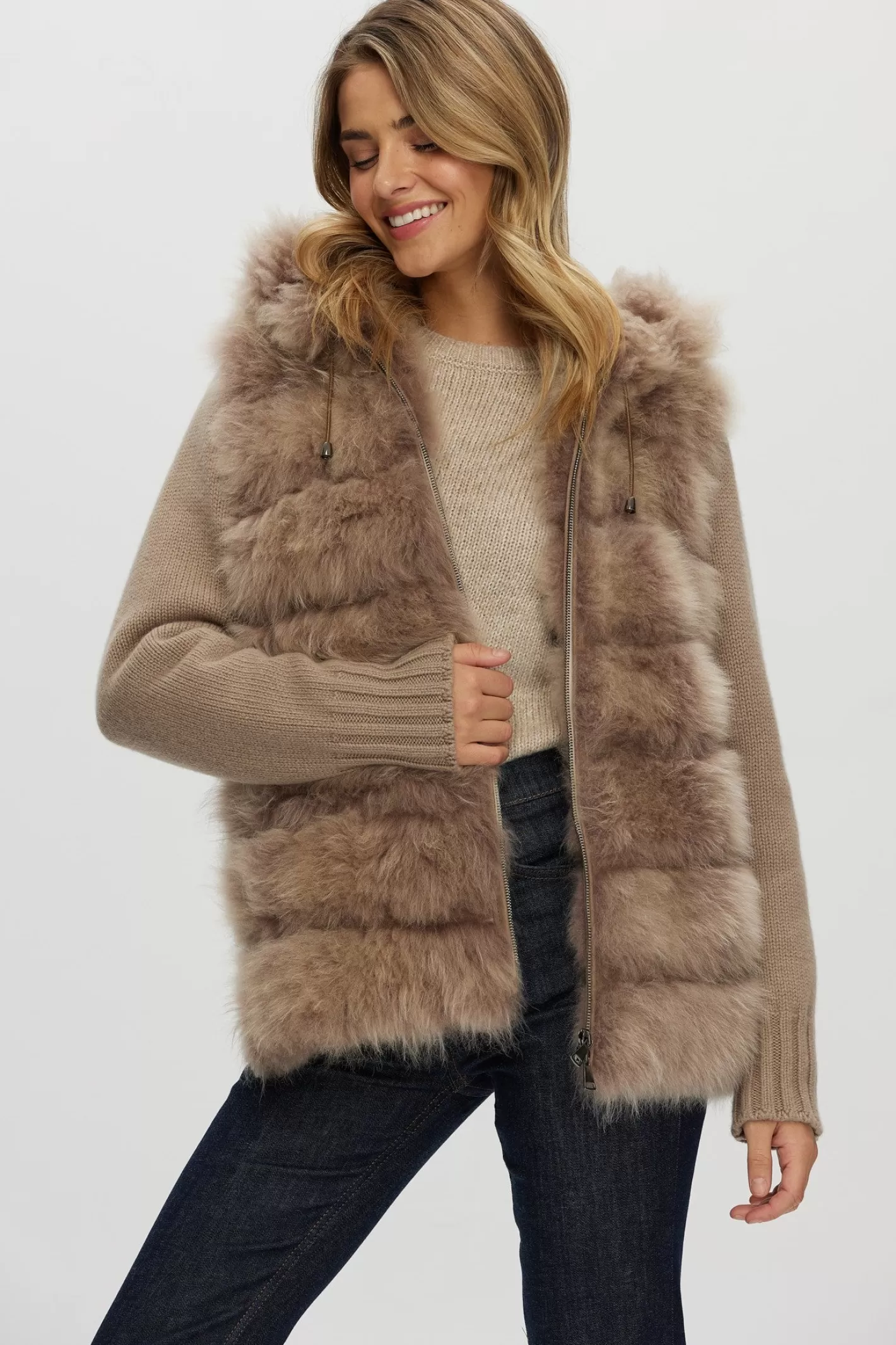 Women GORSKI Montreal Select Cashmere Goat Parka With Loro Piana Cashmere Sleeves And Back
