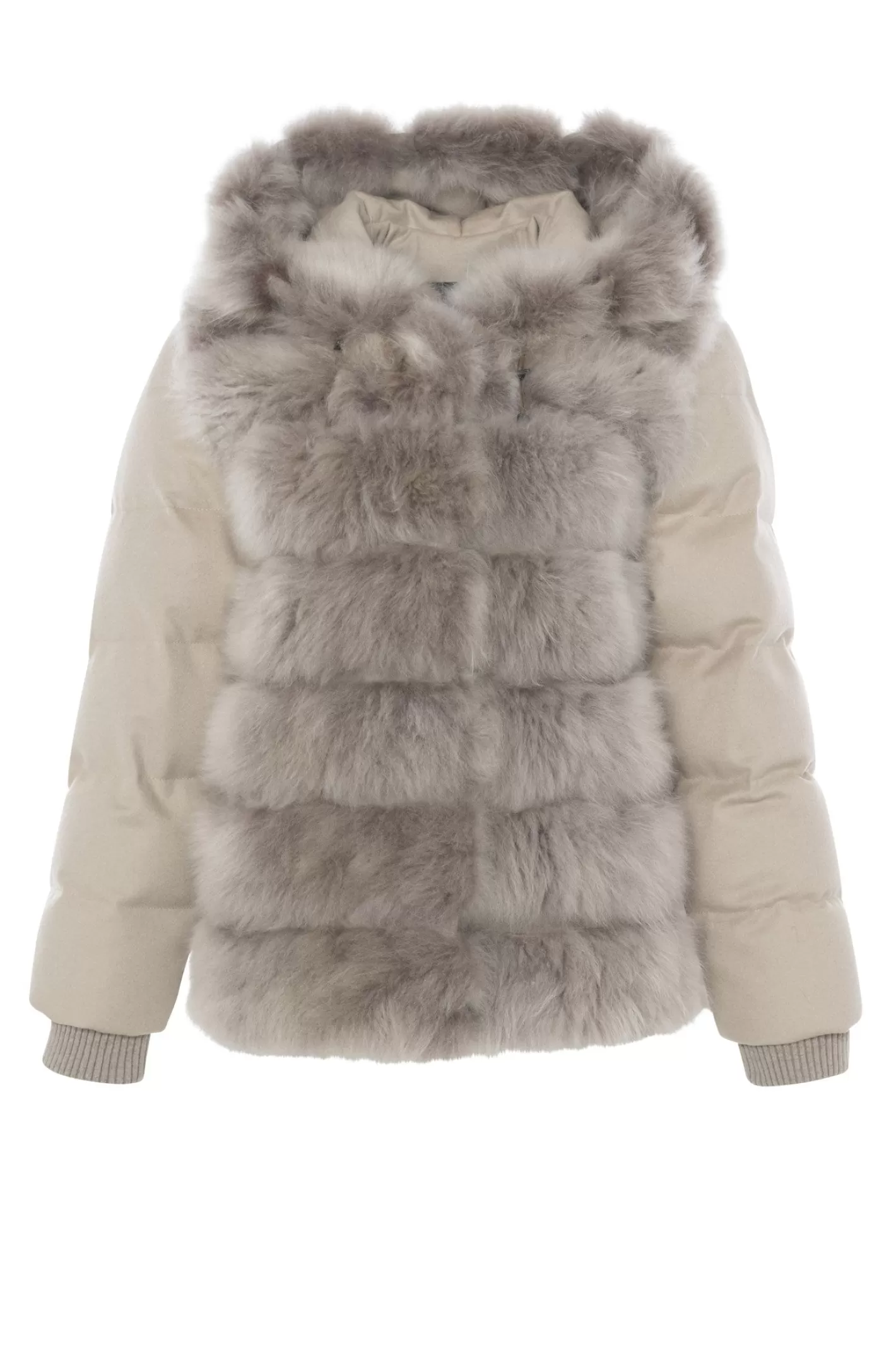 Women GORSKI Montreal Select Cashmere Goat Quilted Down Parka With Loro Piana Cashmere Sleeves And Back