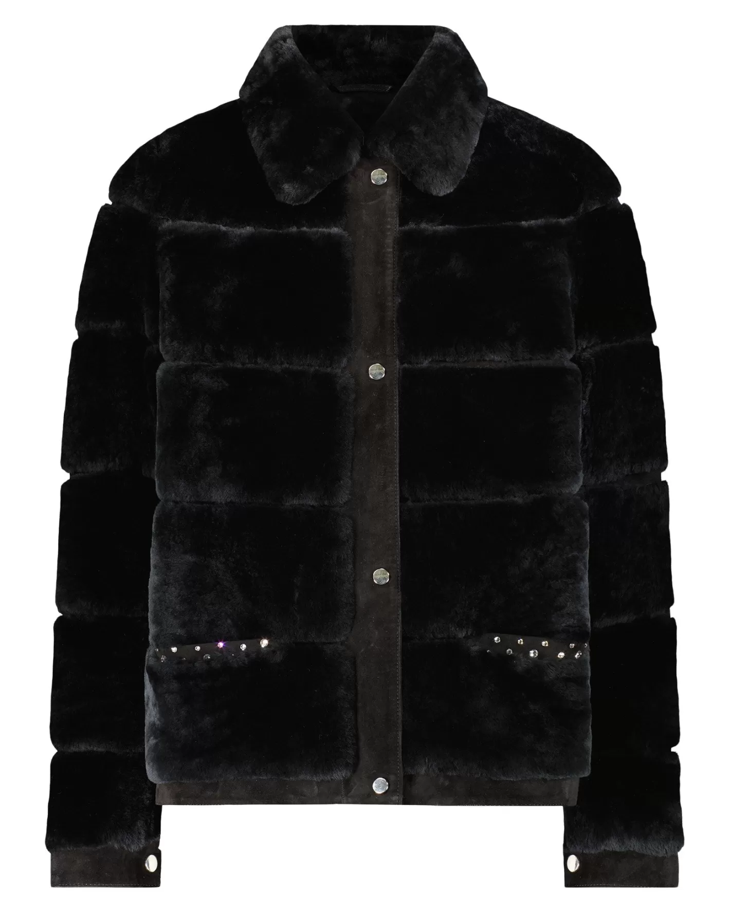 Women GORSKI Montreal Select Shearling Lamb Bomber Jacket With Embellishment