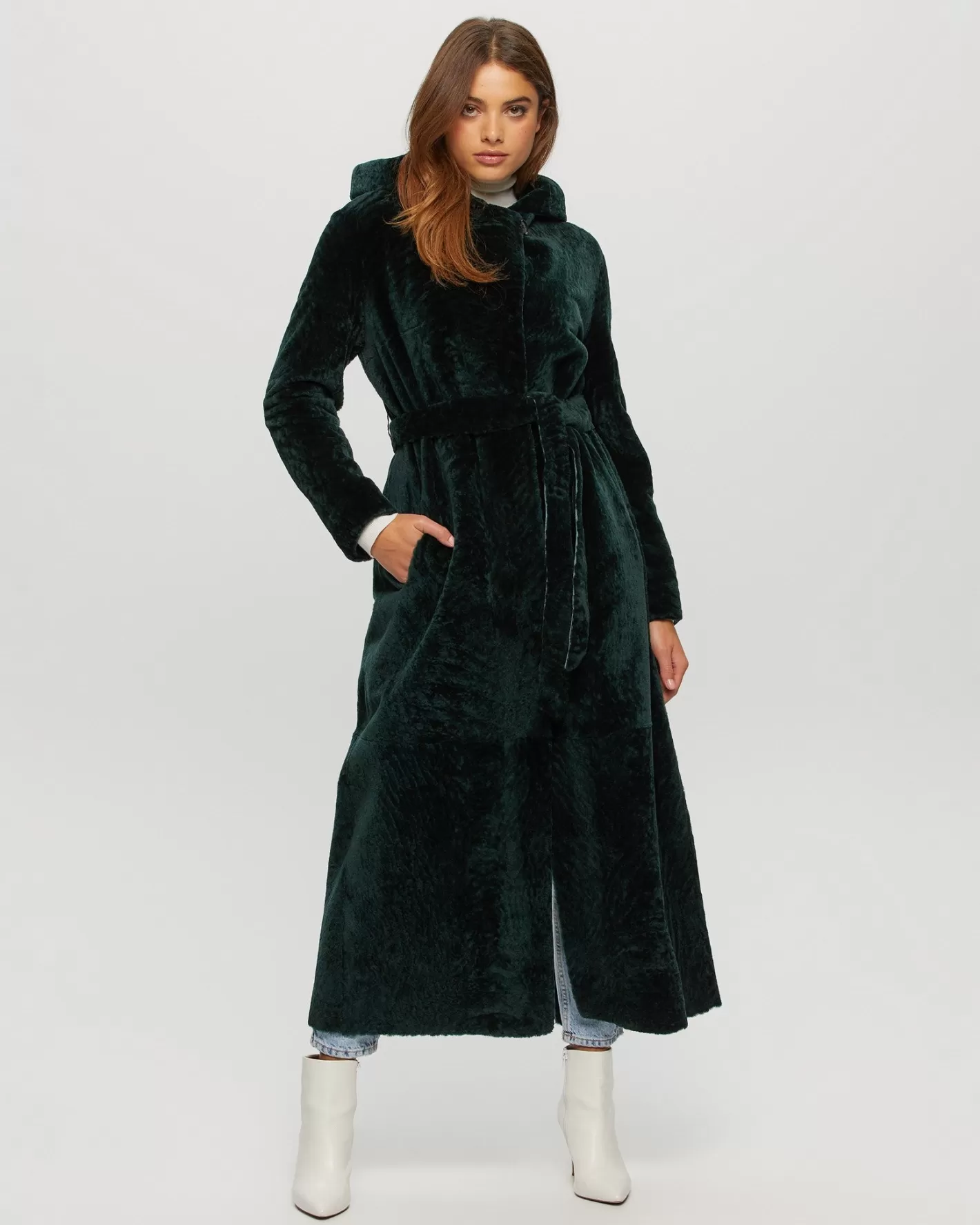 Women GORSKI Montreal Select Shearling Lamb Coat With Hood