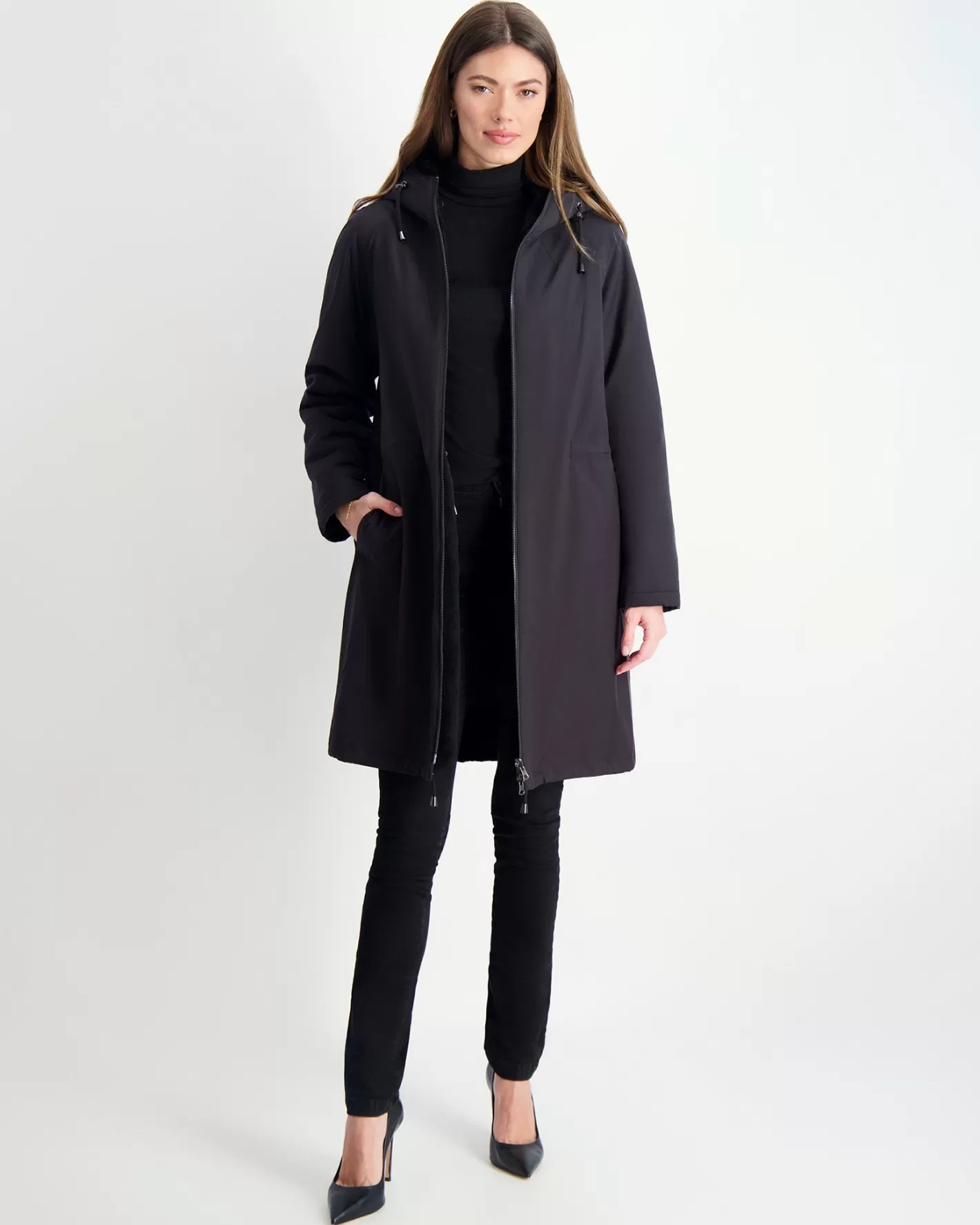 Women GORSKI Montreal Select Shearling Lamb Parka Reversible To Nylon