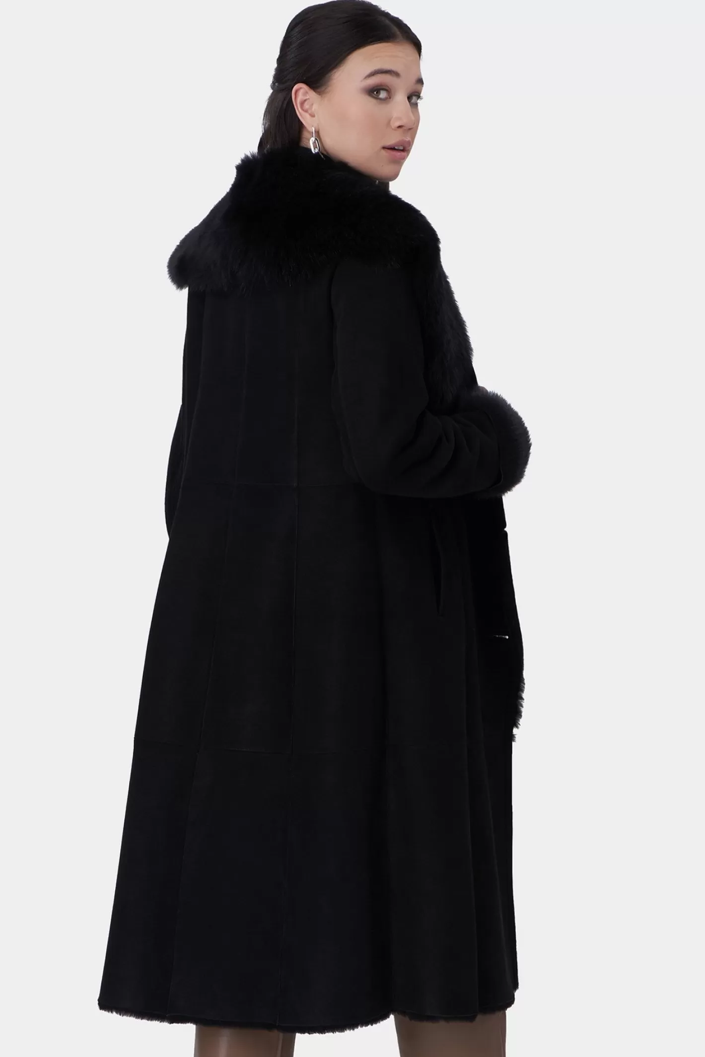 Women GORSKI Montreal Select Shearling Lamb Short Coat With Toscana Collar And Cuff