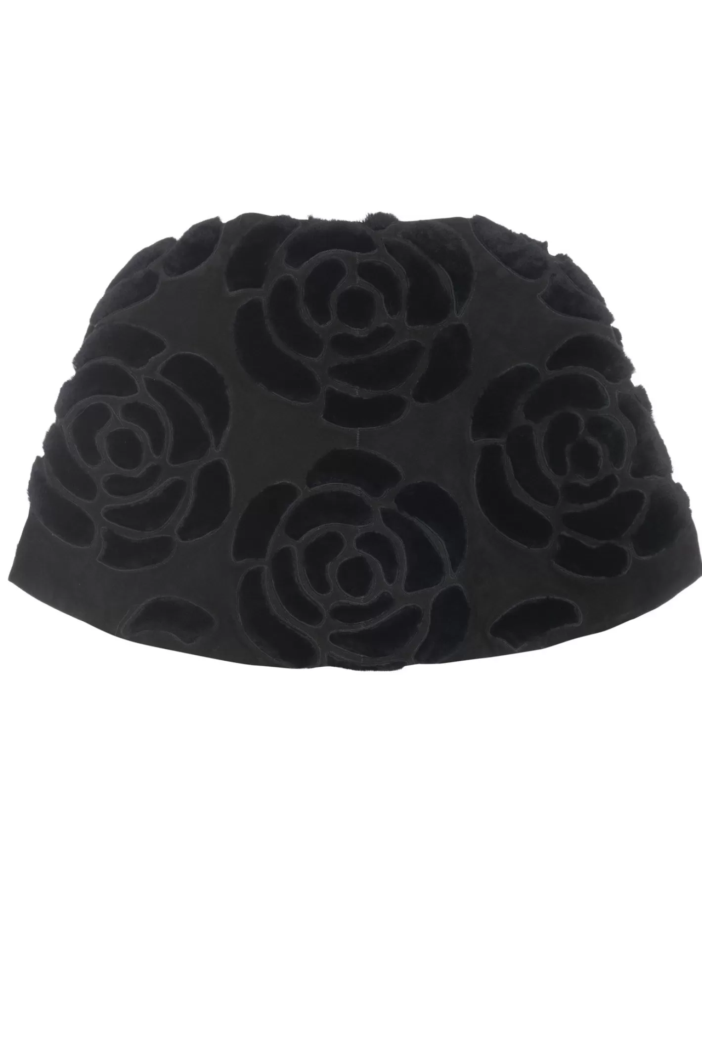 Women GORSKI Montreal Select Shearling Lamb/Suede Floral Embroidered Stole Reversible To Loro Piana Cashmere & Wool