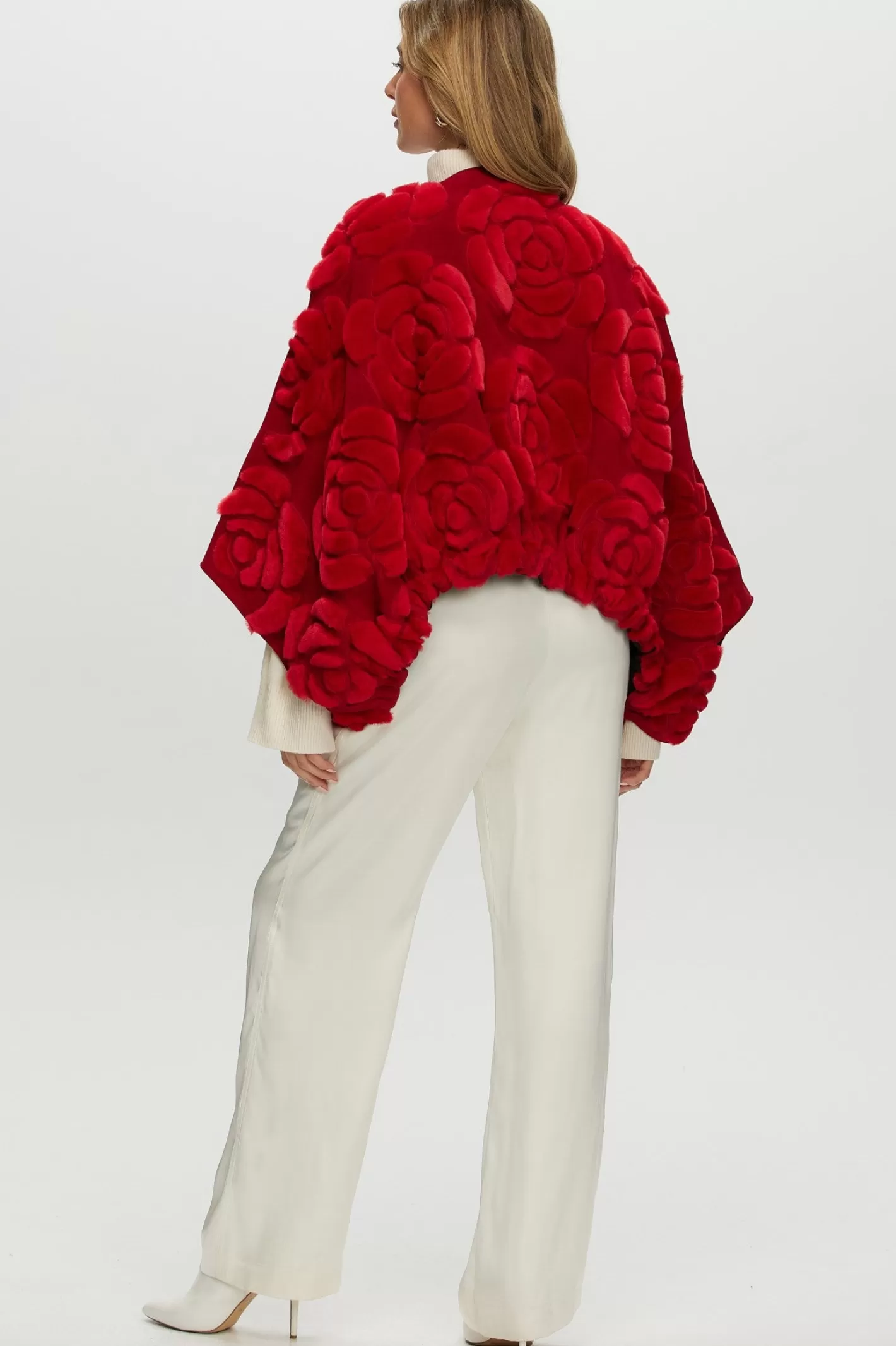 Women GORSKI Montreal Select Shearling/Suede Lamb Floral Embroidered Jacket Reversible To Loro Piana Cashmere & Wool