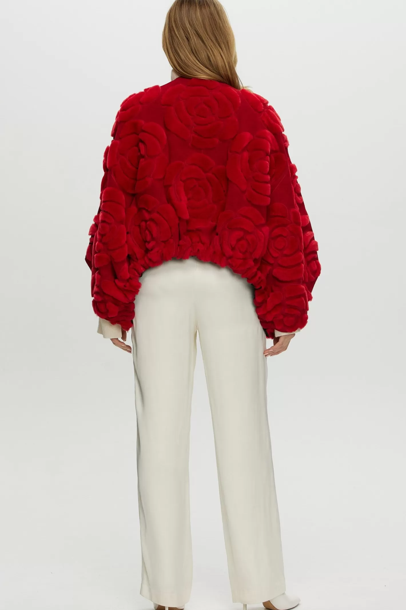 Women GORSKI Montreal Select Shearling/Suede Lamb Floral Embroidered Jacket Reversible To Loro Piana Cashmere & Wool
