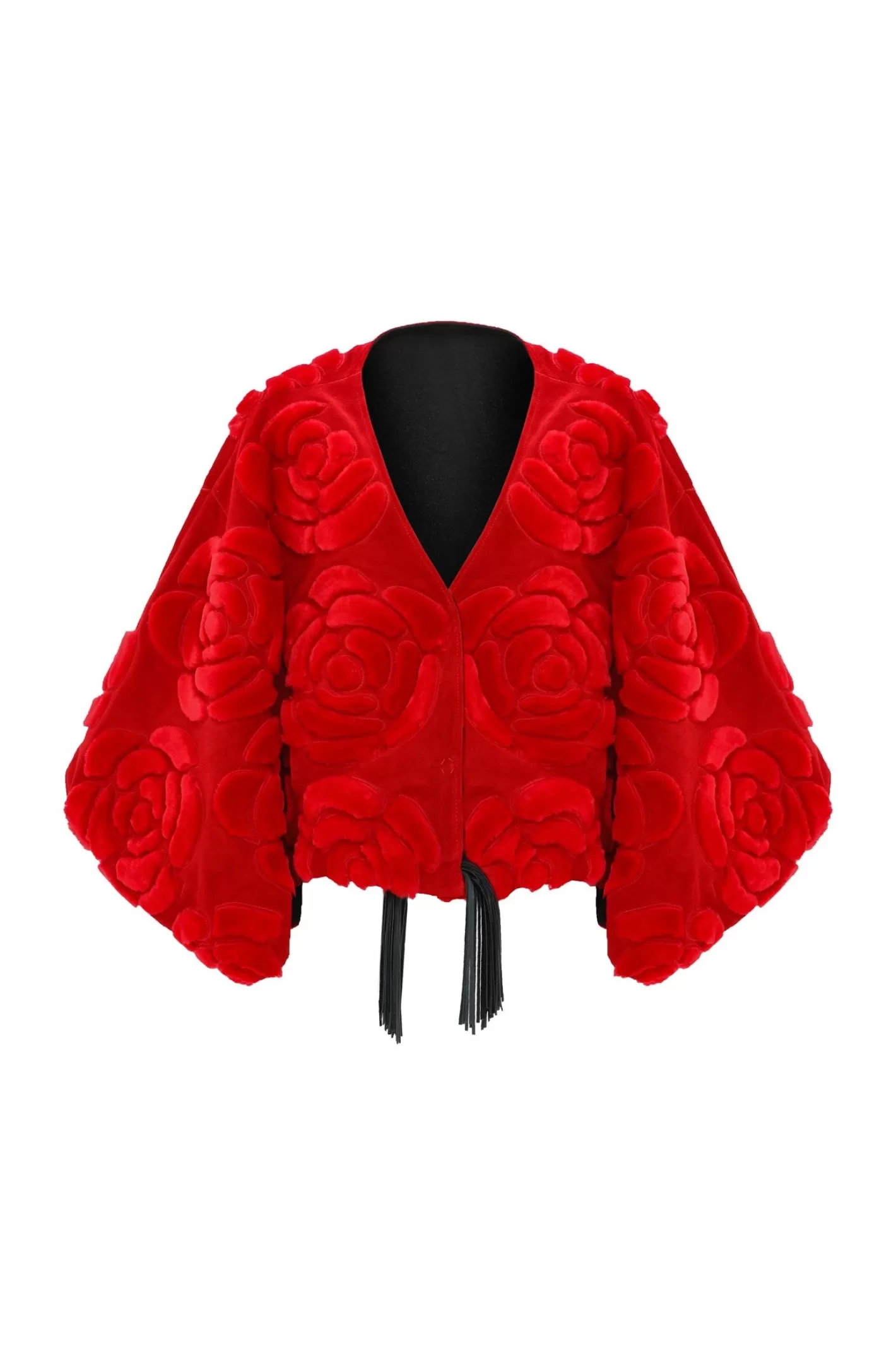 Women GORSKI Montreal Select Shearling/Suede Lamb Floral Embroidered Jacket Reversible To Loro Piana Cashmere & Wool