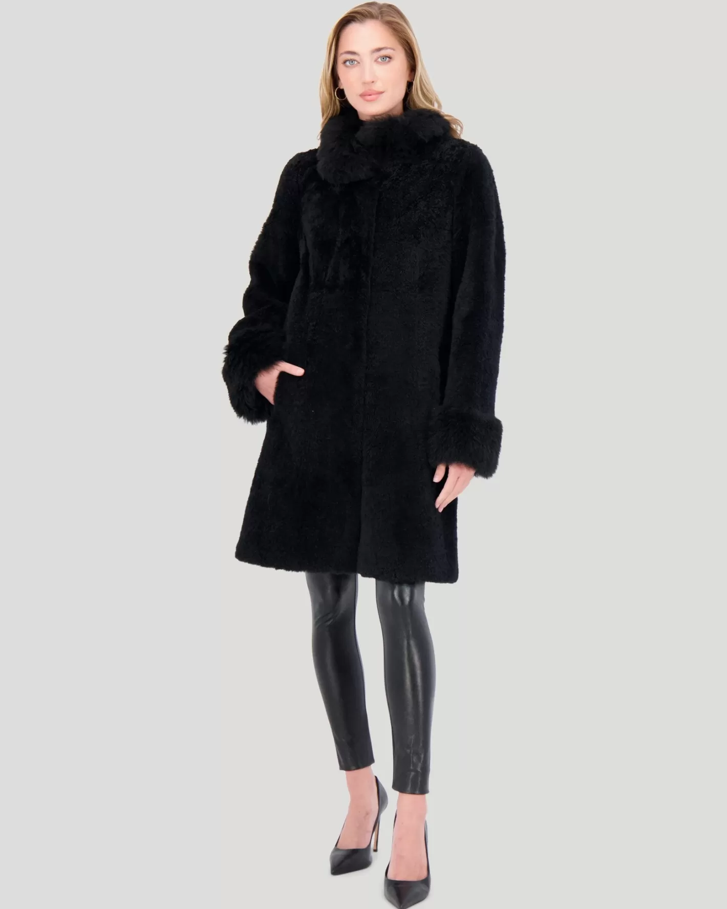 Women GORSKI Montreal Sheared Select Cashmere Goat Jacket With Select Cashmere Goat Collar & Cuffs