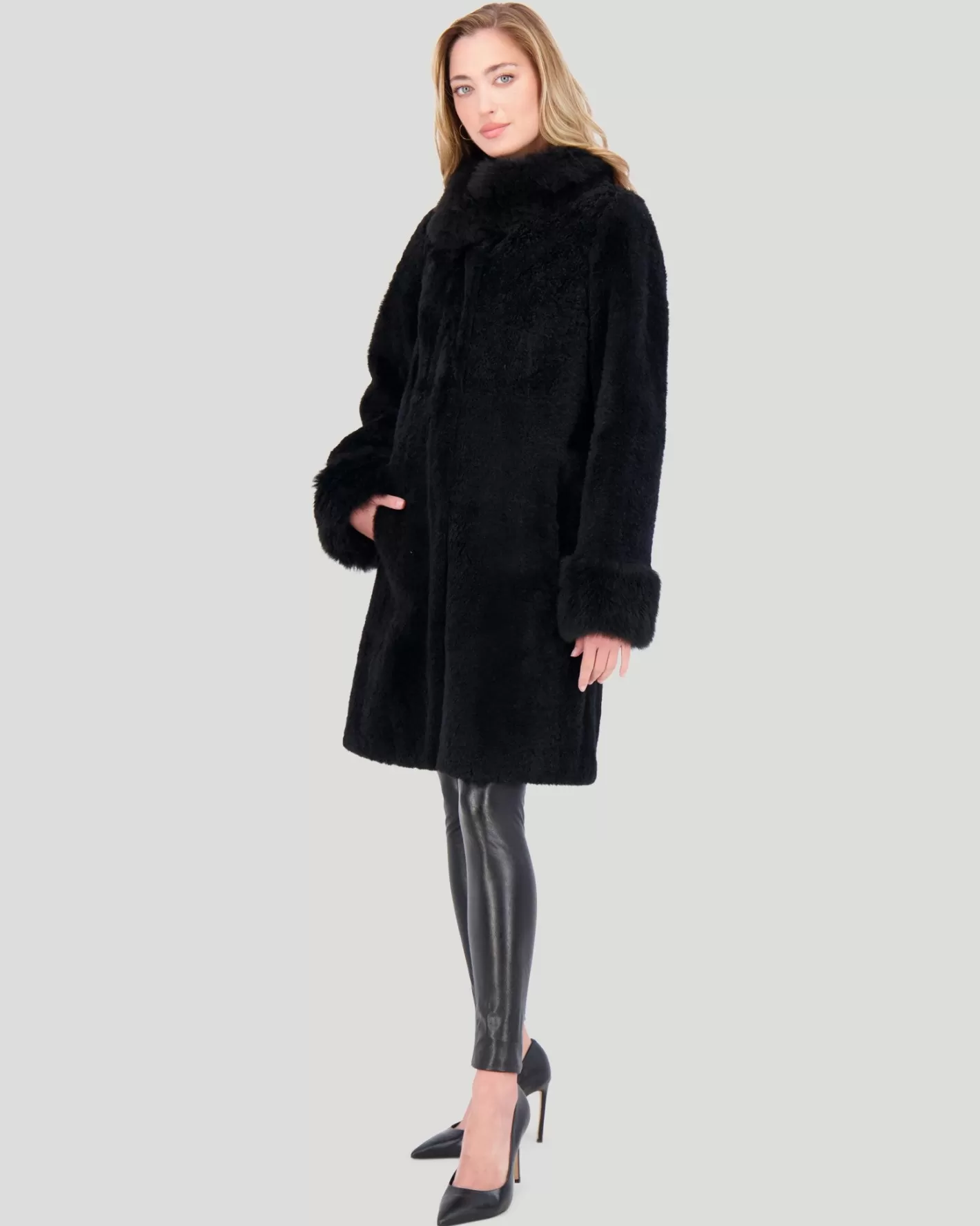 Women GORSKI Montreal Sheared Select Cashmere Goat Jacket With Select Cashmere Goat Collar & Cuffs