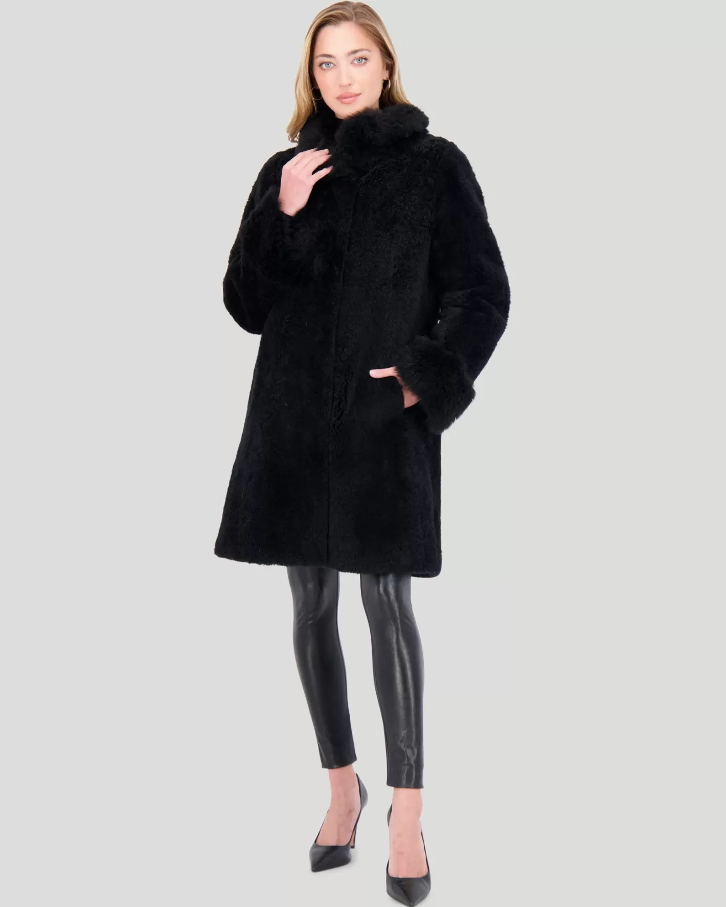 Women GORSKI Montreal Sheared Select Cashmere Goat Jacket With Select Cashmere Goat Collar & Cuffs