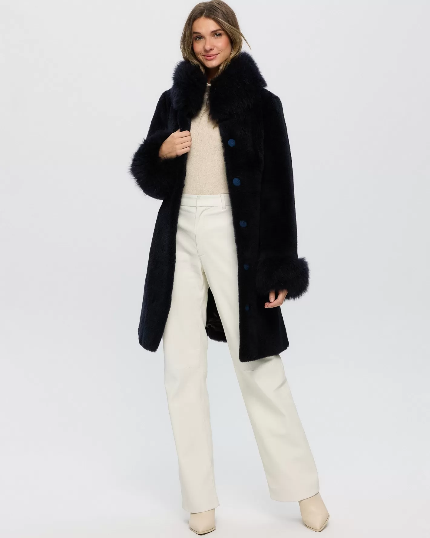 Women GORSKI Montreal Sheared Select Cashmere Goat Jacket With Select Cashmere Goat Collar & Cuffs