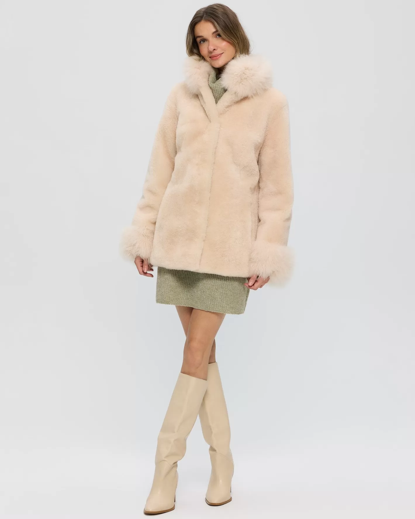 Women GORSKI Montreal Sheared Select Cashmere Goat Jacket With Select Cashmere Goat Collar And Cuffs
