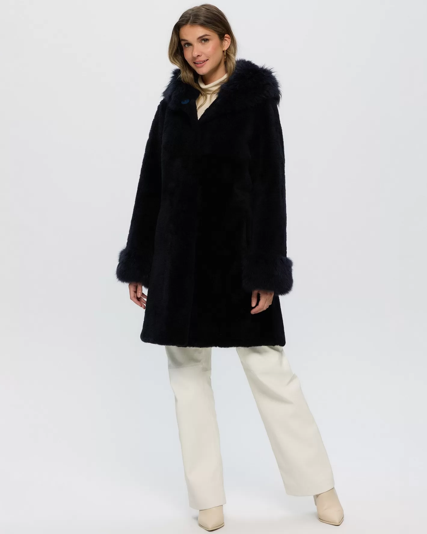 Women GORSKI Montreal Sheared Select Cashmere Goat Parka With Select Cashmere Goat Hood Trim And Cuffs