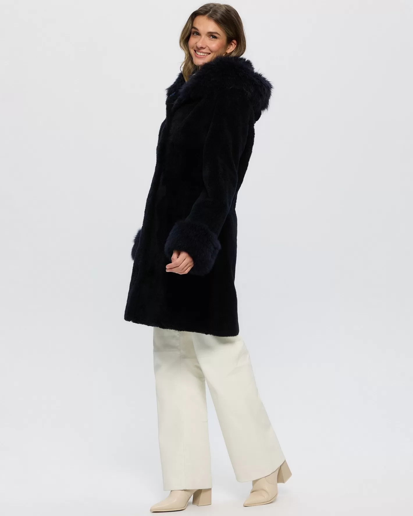 Women GORSKI Montreal Sheared Select Cashmere Goat Parka With Select Cashmere Goat Hood Trim And Cuffs