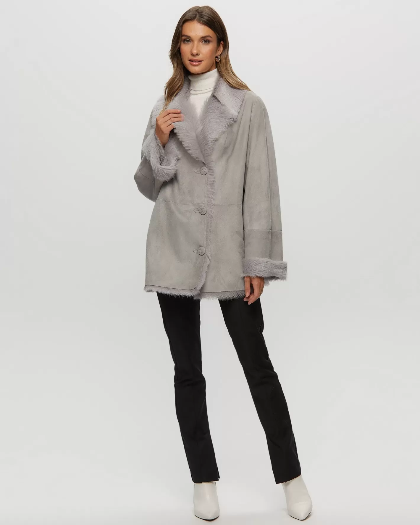 Women GORSKI Montreal Shearling Lamb Jacket With Toscana Lamb Collar And Cuffs