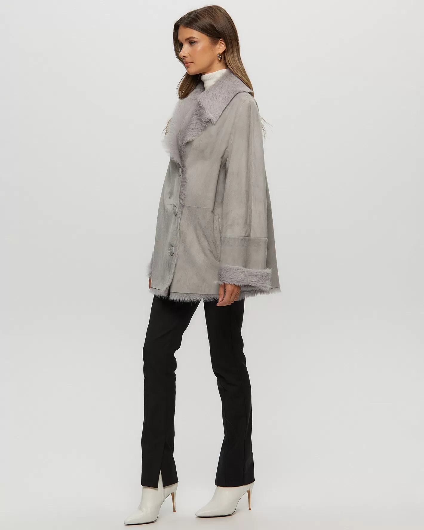 Women GORSKI Montreal Shearling Lamb Jacket With Toscana Lamb Collar And Cuffs