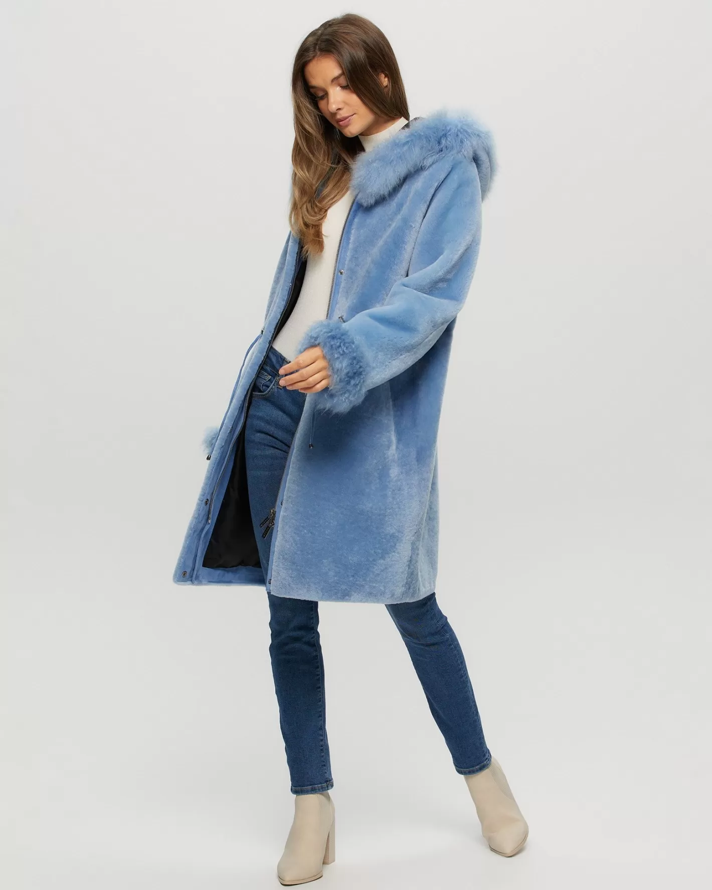 Women GORSKI Montreal Shearling Lamb Parka With Select Cashmere Goat Trim And Cuffs