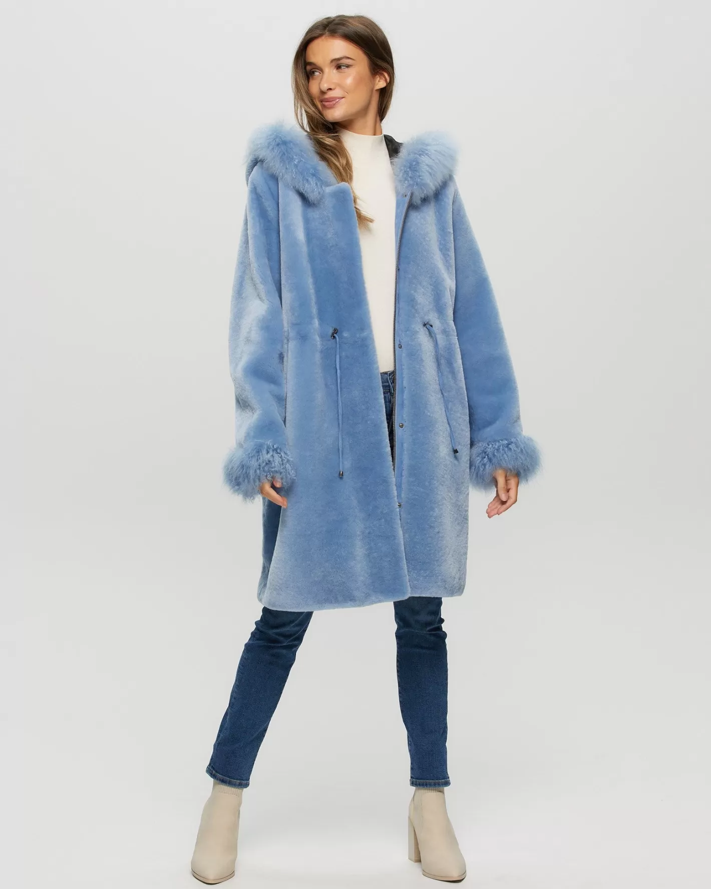 Women GORSKI Montreal Shearling Lamb Parka With Select Cashmere Goat Trim And Cuffs