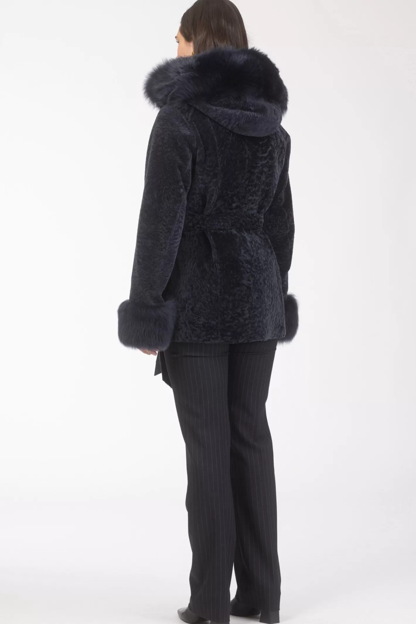 Women GORSKI Montreal Textured Shearling Lamb Reversible Parka With Merinillo Shearling Lamb Hood Trim & Cuffs, Belt