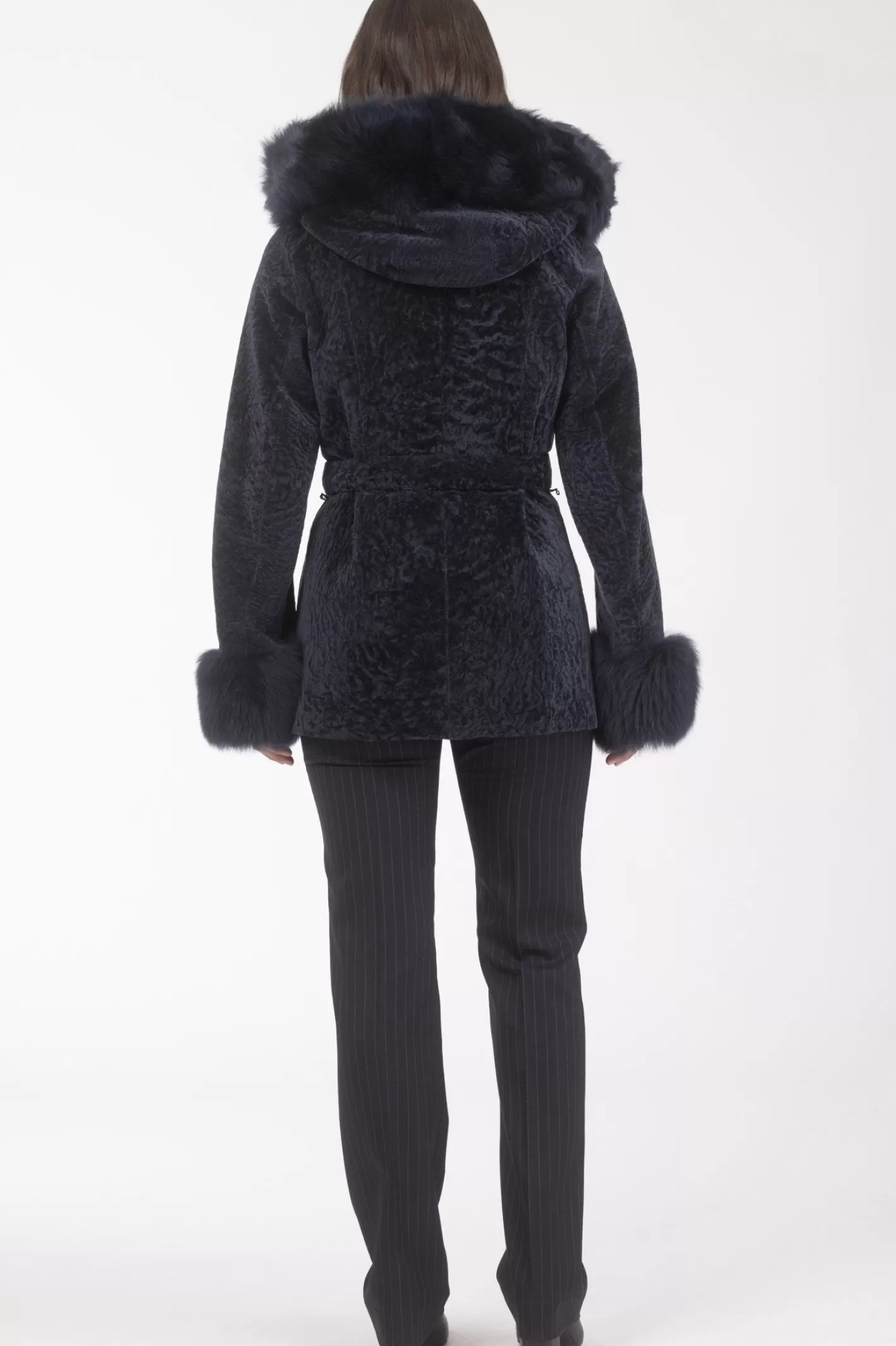 Women GORSKI Montreal Textured Shearling Lamb Reversible Parka With Merinillo Shearling Lamb Hood Trim & Cuffs, Belt