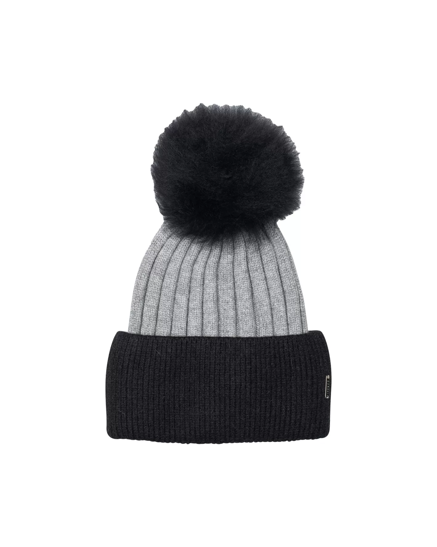 Women GORSKI Montreal Two-Tone Knit Hat With Toscana Shearling Lamb Pompom